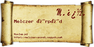 Melczer Árpád névjegykártya