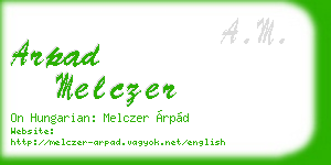 arpad melczer business card