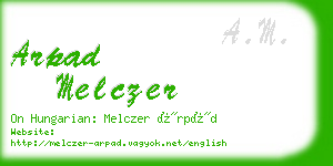 arpad melczer business card